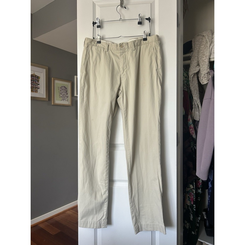 Polo Ralph Lauren Men's Classic Fit Khaki Chino Pants 36x34 Flat Front